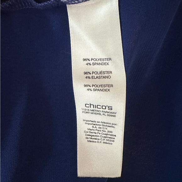 Chico’s Royal Blue Stretch Tank Top Size 0 | Classic Scoop Neck Layering Shirt - Picture 5 of 5